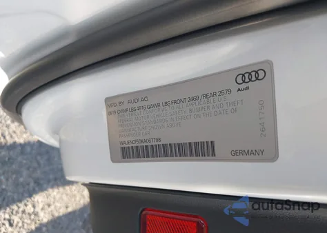 2019 Audi A5 45 Premium z USA, uszkodzony, nr VIN WAUENCF50KA067798